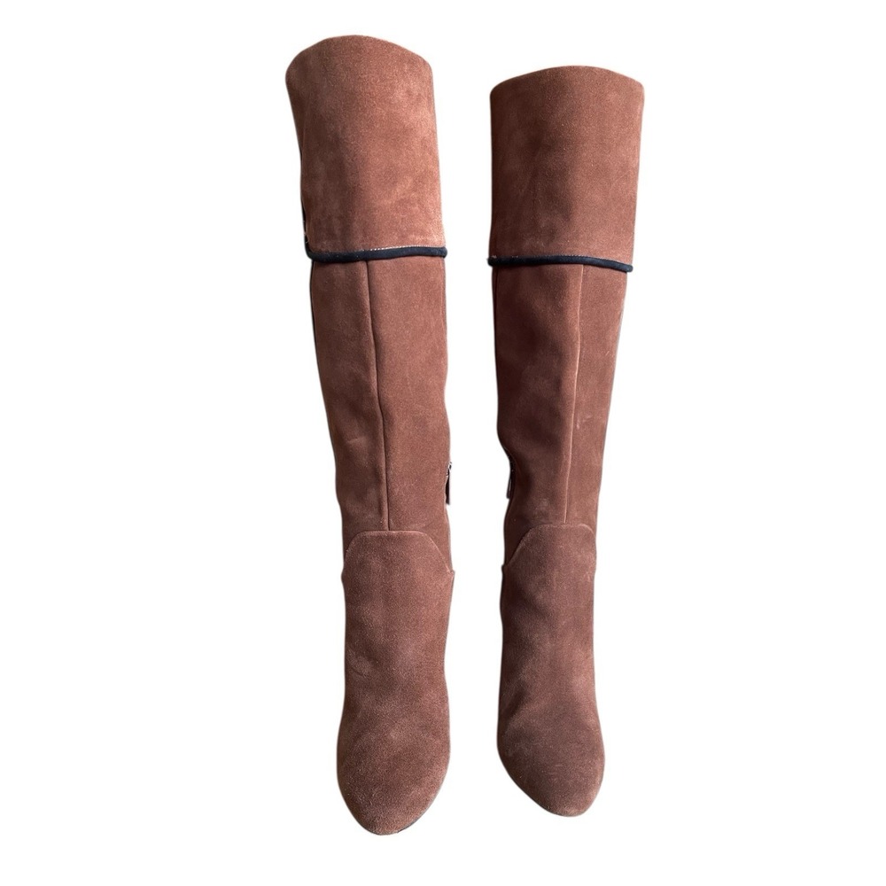 AD & Daughters Knee High‎ Brown Suede Block Heel Boot Size 9 Retail $300 - Picture 8 of 13